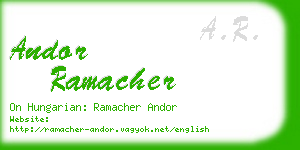 andor ramacher business card